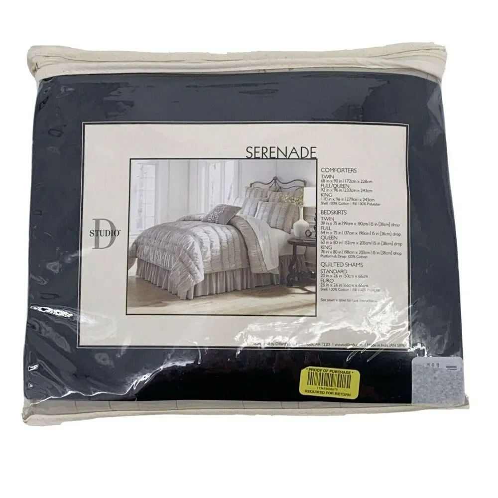 Dillards Studio D Serenade Bedding Collection Light Gray Euro Pillow Sham